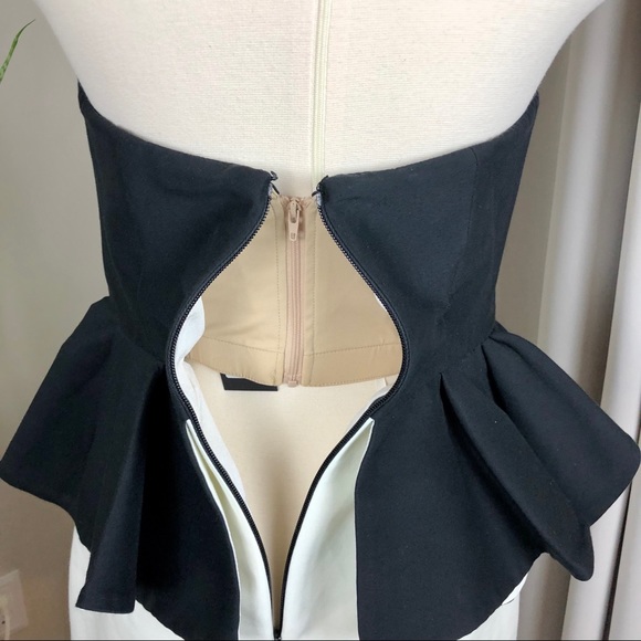 Halston Heritage Peplum Strapless Dress NWT - Picture 3 of 4